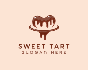 Chocolate Drizzle Heart logo design