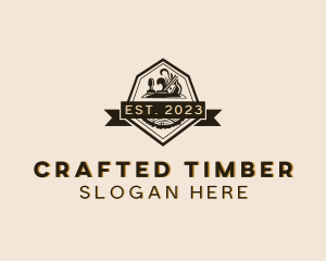 Hand Planer Woodworking Carpentry logo design