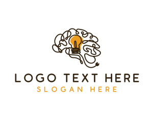 Psychology Brain Bulb logo