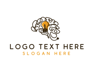 Psychology Brain Bulb Logo