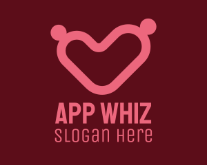 Heart Couple Dating App  logo design