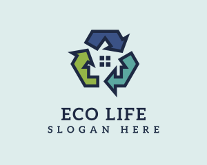 Recyclable House Construction logo design