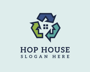 Recyclable House Construction logo design