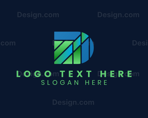 Geometric Modern Tech Letter D Logo