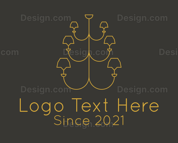 Minimalist Gold Chandelier Logo