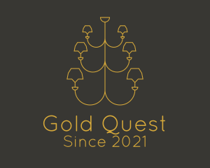 Minimalist Gold Chandelier  logo design