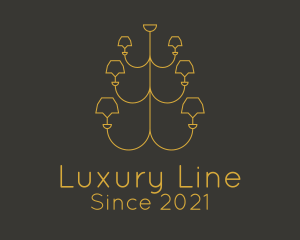 Minimalist Gold Chandelier  logo design