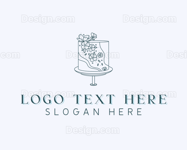 Floral Wedding Cake Logo