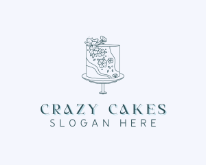 Floral Wedding Cake logo design