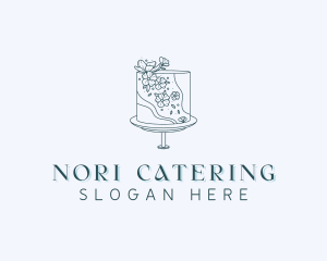 Floral Wedding Cake logo design