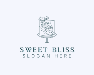 Floral Wedding Cake logo design