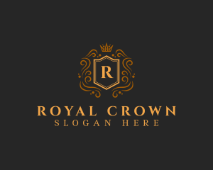 Heraldic Royalty Crown Shield  logo design