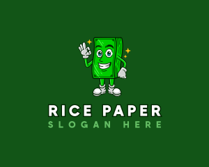 Paper Bill Money Mascot logo design