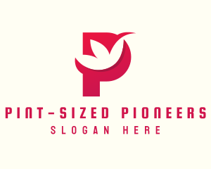 Red Flower Letter P logo design