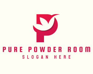 Red Flower Letter P logo design