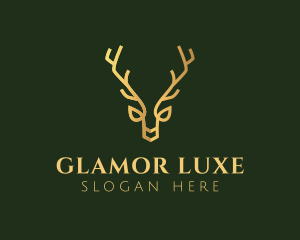 Gold Luxe Antler logo design