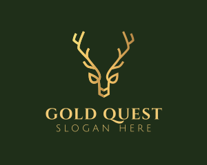 Gold Luxe Antler logo design