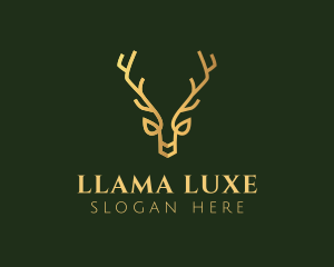 Gold Luxe Antler logo design