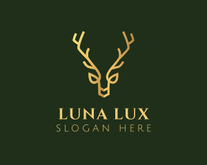 Gold Luxe Antler logo design