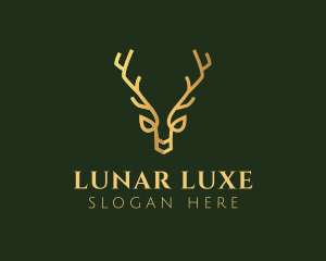 Gold Luxe Antler logo design