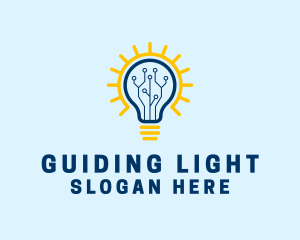 Solar Electronics Bulb logo design