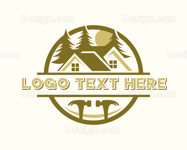 Roofing Repair Hammer Construction Logo