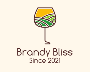 Wine Glass Vineyard logo design