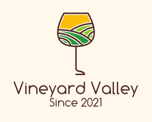 Wine Glass Vineyard logo design