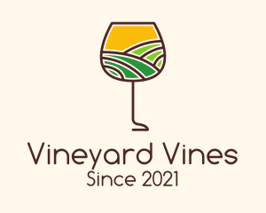 Wine Glass Vineyard logo design