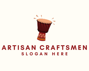 African Tribal Drum Instrument logo