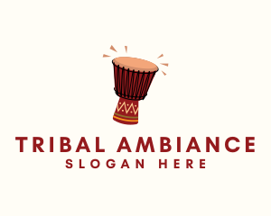 African Tribal Drum Instrument logo design