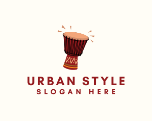 African Tribal Drum Instrument logo