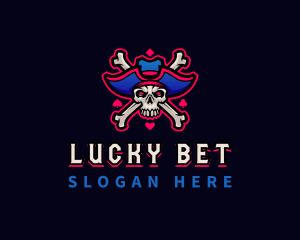 Pirate Casino Skull logo design