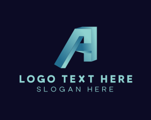 3D Business Letter A logo