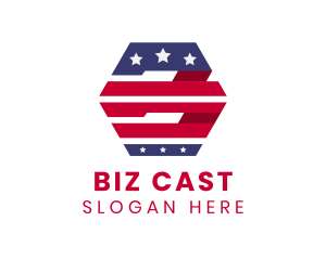 Hexagonal USA Banner logo