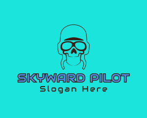 Skull Pilot Outline logo