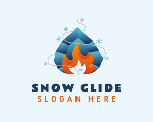 Fire Snow Temperature logo design