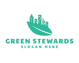 Leaf Building Skyline logo design