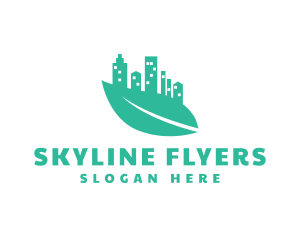 Leaf Building Skyline logo design