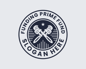 Pipe Wrench Plumber logo design