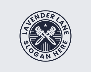 Pipe Wrench Plumber logo design