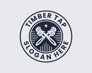 Pipe Wrench Plumber logo design