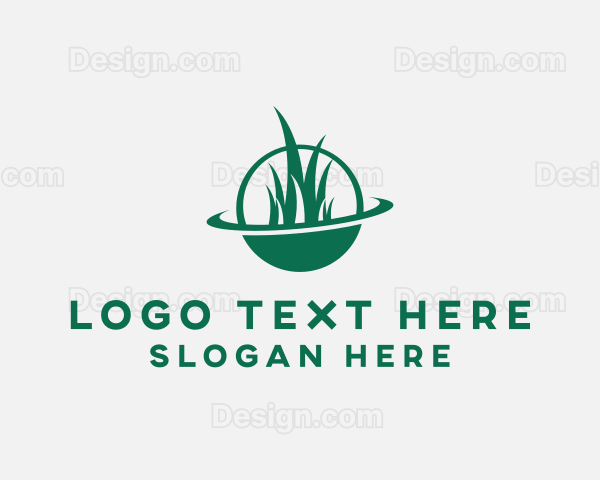 Lawn Care Grass Orbit Logo