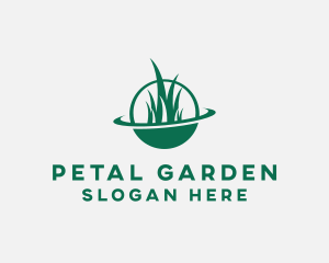 Lawn Care Grass Orbit logo design