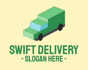 Isometric Delivery Truck logo design