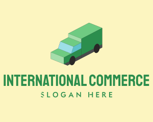 Isometric Delivery Truck logo design