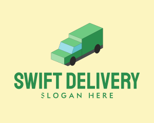 Isometric Delivery Truck logo design