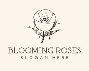 Minimalist Rose Flower logo design