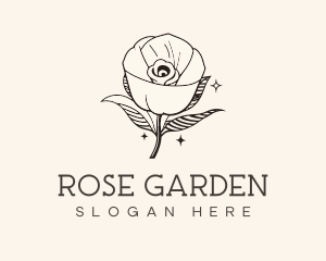 Minimalist Rose Flower logo design