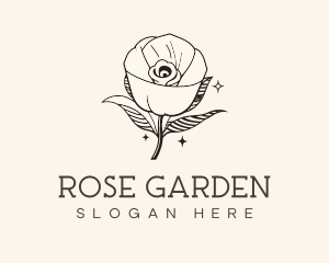 Minimalist Rose Flower logo